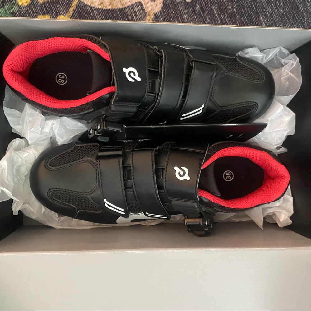 Peloton Black and Red Athletic Shoes size 38 women